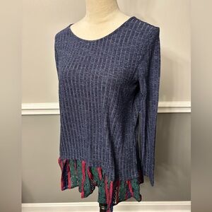Chloah Chic Blue Textured Knit Top